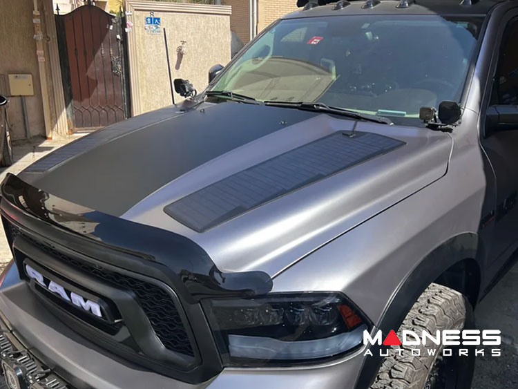 Dodge Ram 1500 Flexible Solar Panel Kit - Complete Kit w/ Waterproof Controller + Hood Decal - 4th Gen 2009-2018 - 70W